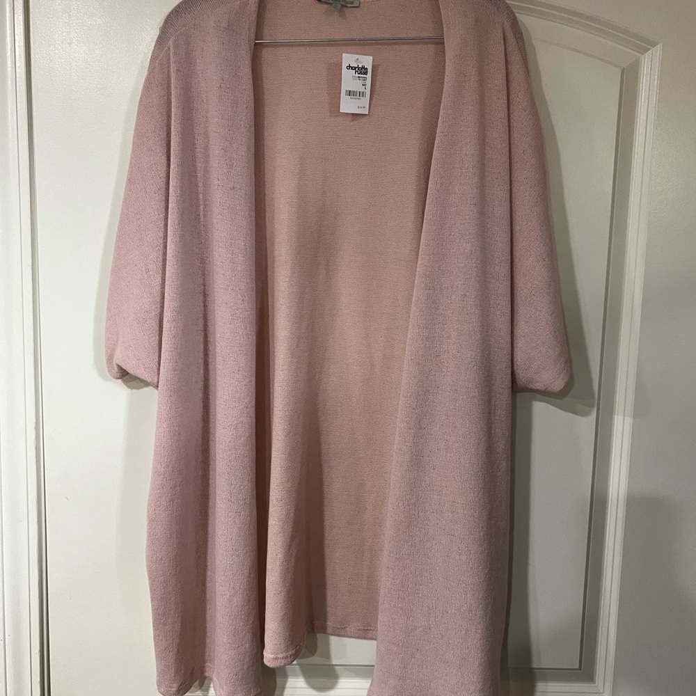 Charlotte Russe Blush Pink Open-Front Cardigan
